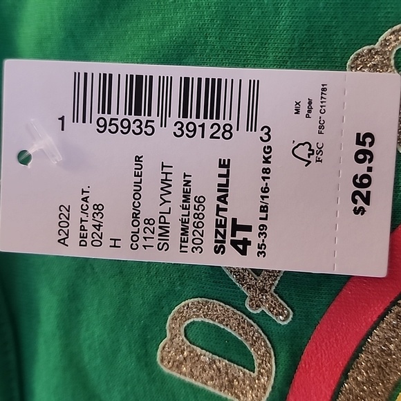 NWT 4T TCP Green Lucky Charm Top & Green Clover Leggings - Picture 2 of 5